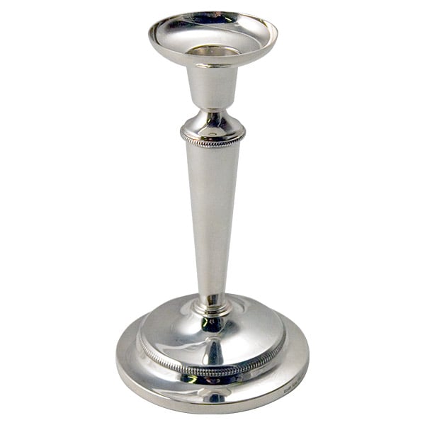 Ljusstake Leckö pärlkant H16 i äkta silver 16 cm