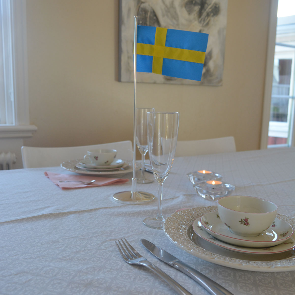 Flaggstång med text 42 cm Fri gravyr! i nysilver – bild 2