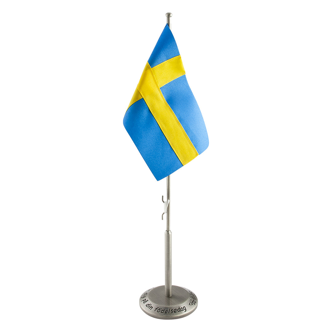 Flaggstång Vi flaggar för dig.. Tennleg. i tenn 40 cm