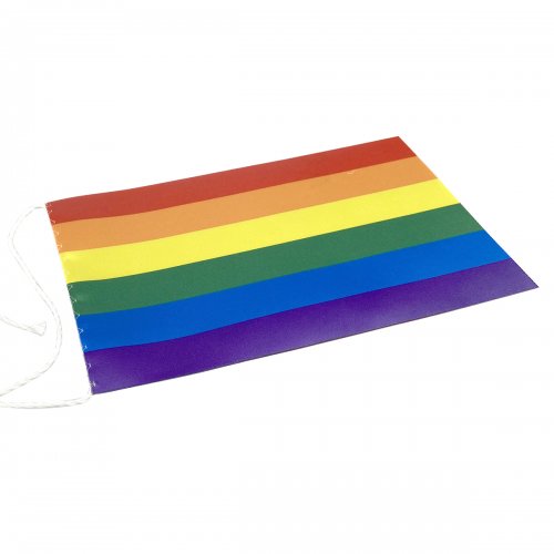 Pride Flagga (Regnbåge) i textil 10 cm