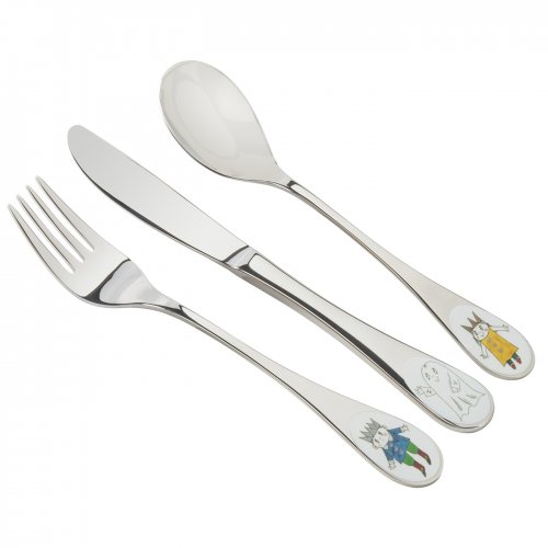 Barnbestick 3-delar Lilla Spöket Laban i rostfritt stål 17,5 cm – bild 3