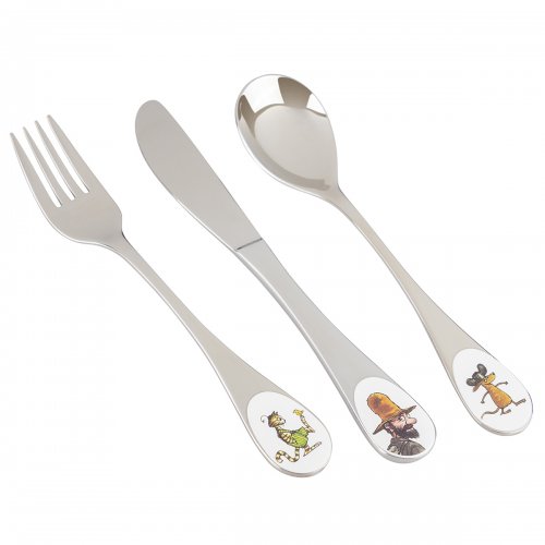 Barnbestick Pettson & Findus i rostfritt stål 17,5 cm