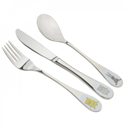 Barnbestick Vem 3-del i rostfritt stål 16,5 cm – bild 3