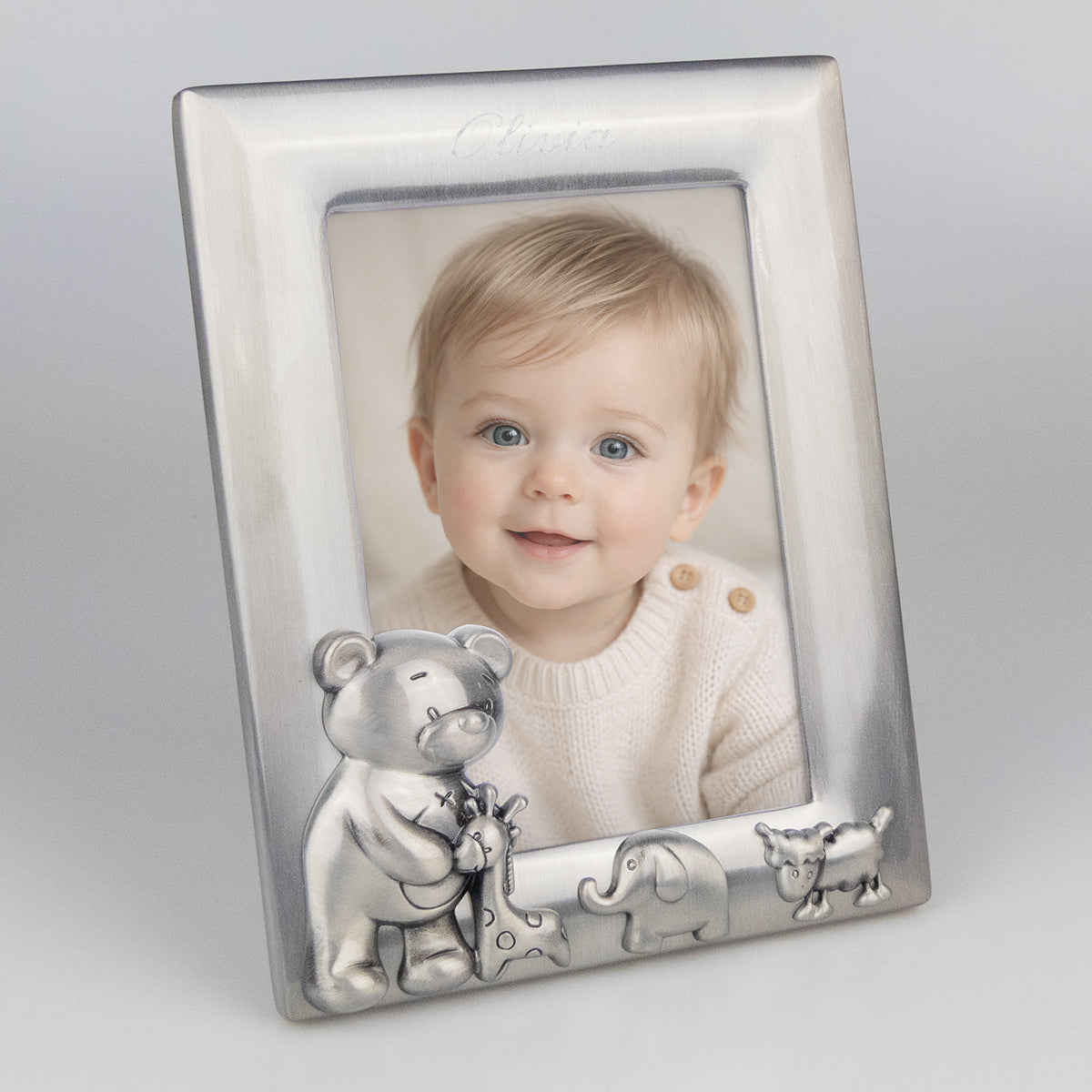Fotoram Nalle Tennfinish i tenn 13 cm