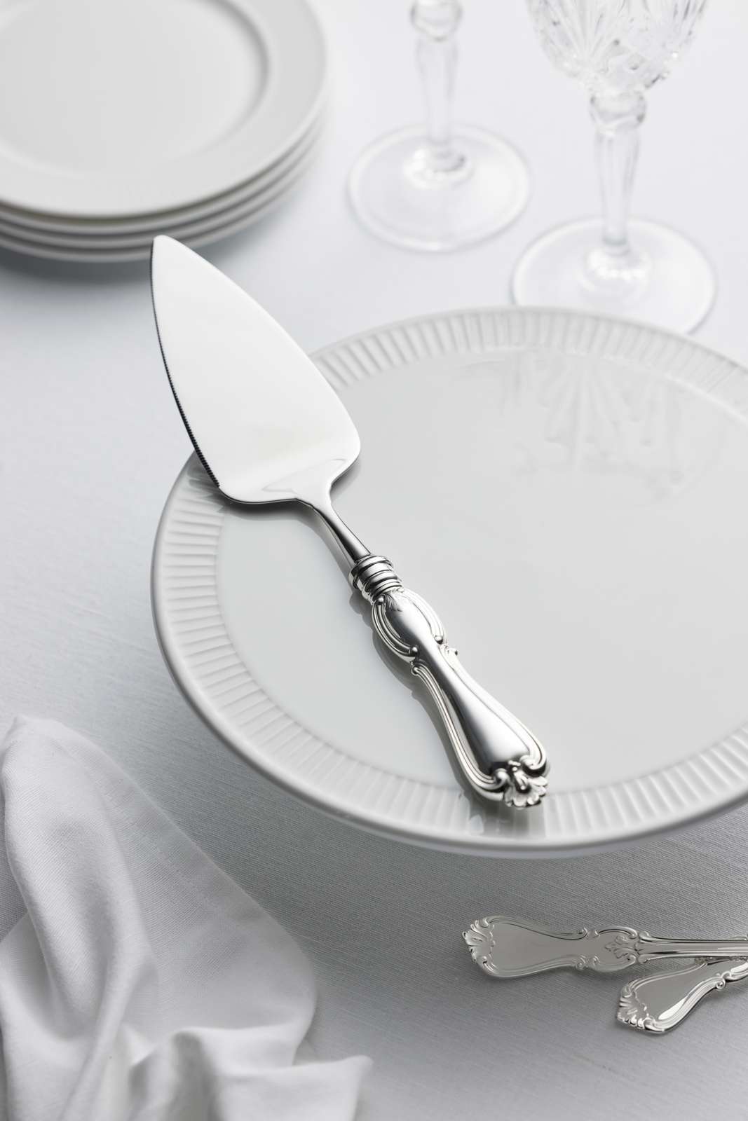 Olga Tårtspade Äkta Silver, rostfritt blad – bild 2